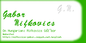 gabor mifkovics business card